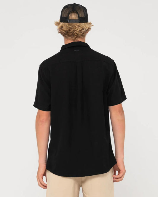 Rusty Overtone S/S Linen Shirt - Black