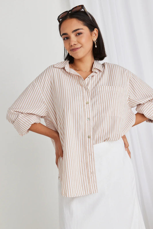 Stories To Be Told Ecru Stripe Shirt