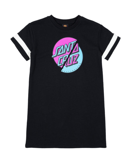 Santa Cruz Double Dot Girls T-Shirt Dress - Black