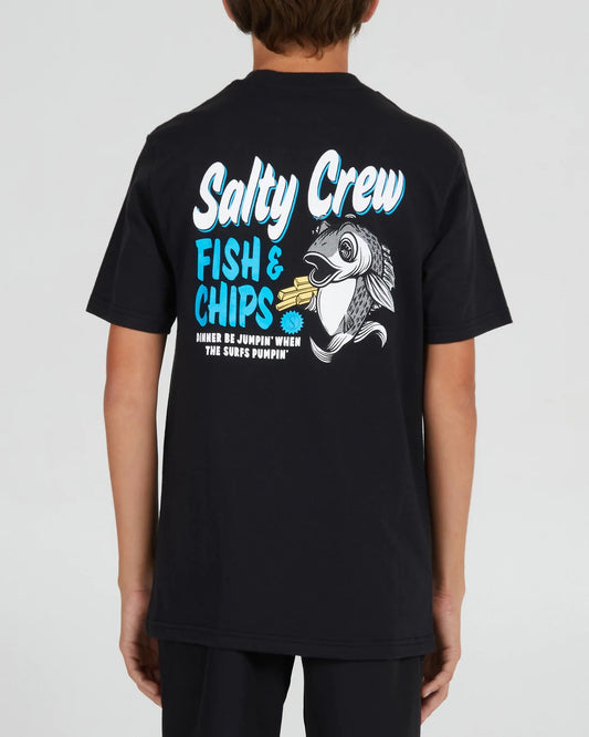 Fish and Chips Boys Tee - Black