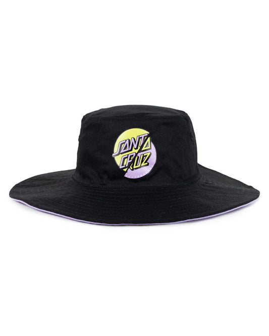 Santa Cruz Double Dot Girls Large Brim Reversible Bucket Hat - Black/Lilac