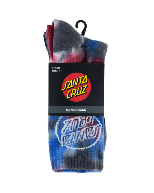 Santa Cruz Opus Dot Tie Dye Crew Sock - 2 Pack