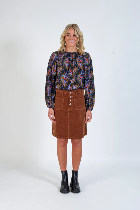 Knewe Label Pincord Potter Skirt - Caramel