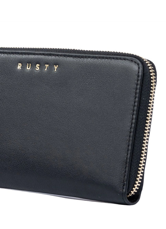 Rusty Grace Leather Wallet - Black