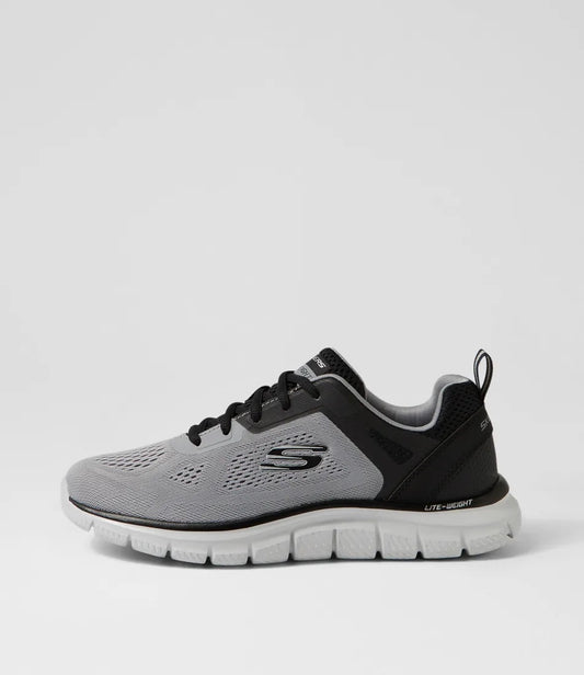 Skechers Track Broader Wide Sneaker - Grey/Black