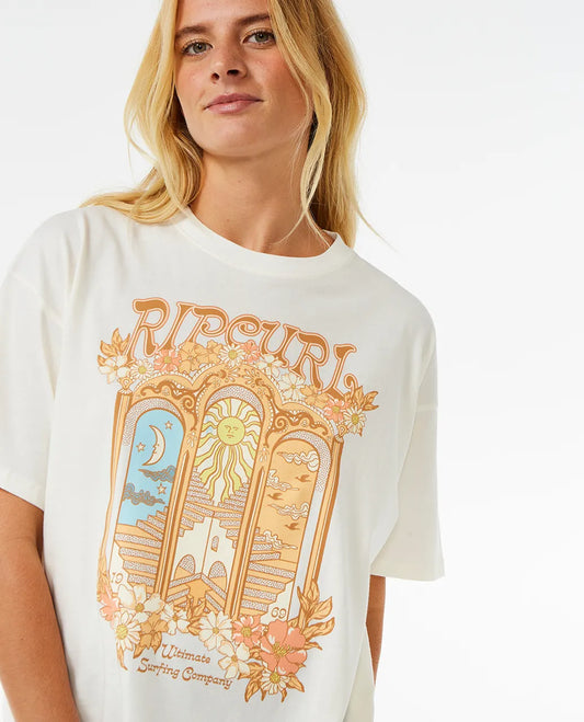 Rip Curl Tropical Tour Heritage Tee - Off White