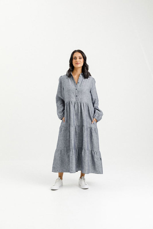 Home-Lee Long Sleeve Khloe Dress - Grey