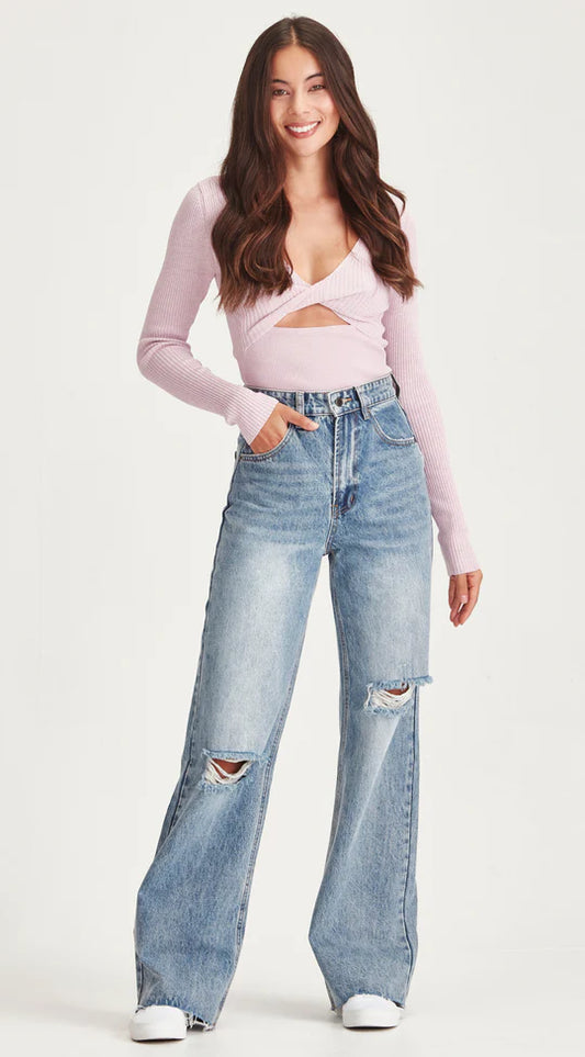 Junkfood Avril Wide Leg Jean