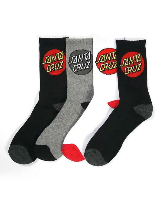 Santa Cruz Classic Dot 4 Pack Crew Socks - Multi