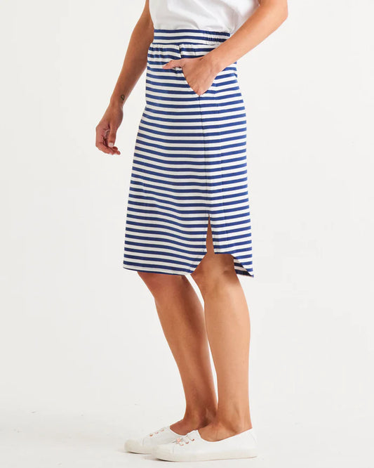 Betty Basics Evie Skirt - Ocean Stripe