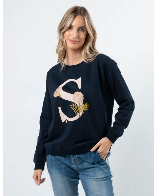 Stella + Gemma Fiore Navy Classic Sweater