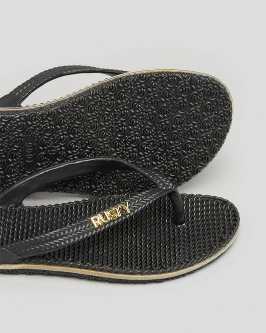 Rusty Flippin Thong - Black/ Gold/ Glitter