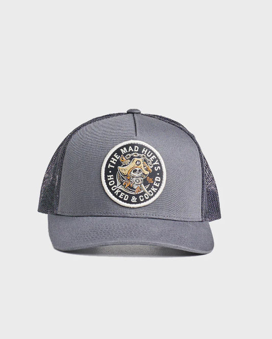 The Mad Hueys Hooked and Cooked Twill Trucker - Charcoal