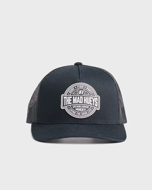 The Mad Hueys Hueys Life Twill Trucker Hat - Black