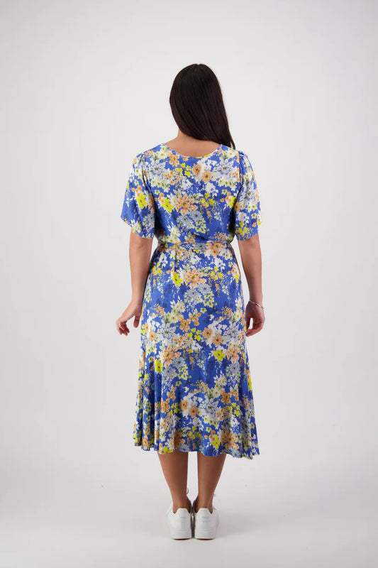 Vassalli Long Dress With Petal Sleeve - Kimono Dreams