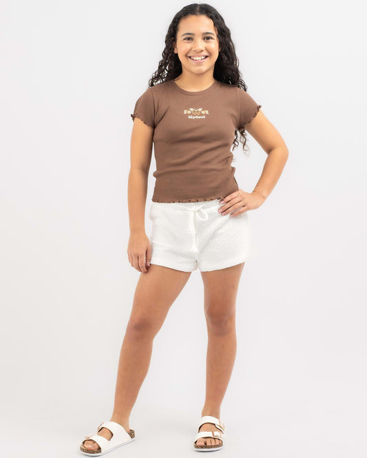 Rip Curl Sun Catcher Girls Rib T-shirt - Brown