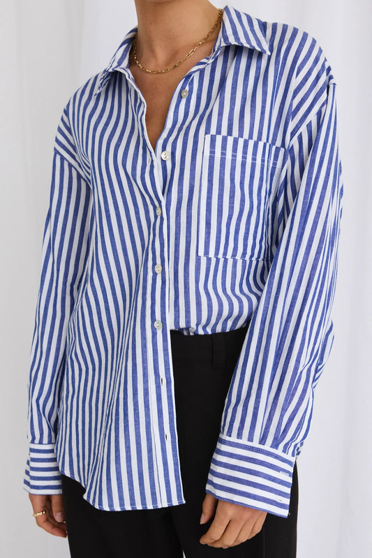 Stories To Be Told Blue Stripe Shirt