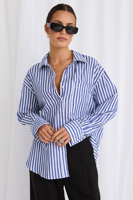 Stories To Be Told Blue Stripe Shirt