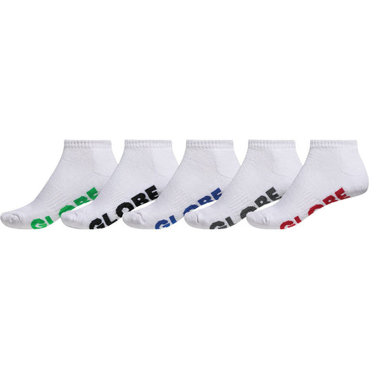 Globe Stealth Ankle Sock 5 Pack - White