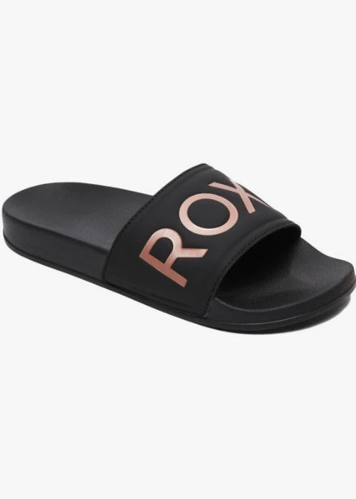 Roxy Slippy II Slide Sandals - Gold